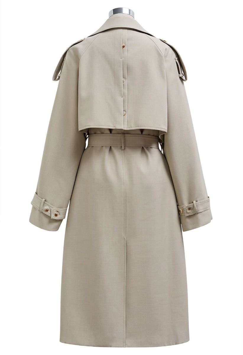 New Icon Double-Breasted Trench Coat in Light Khaki