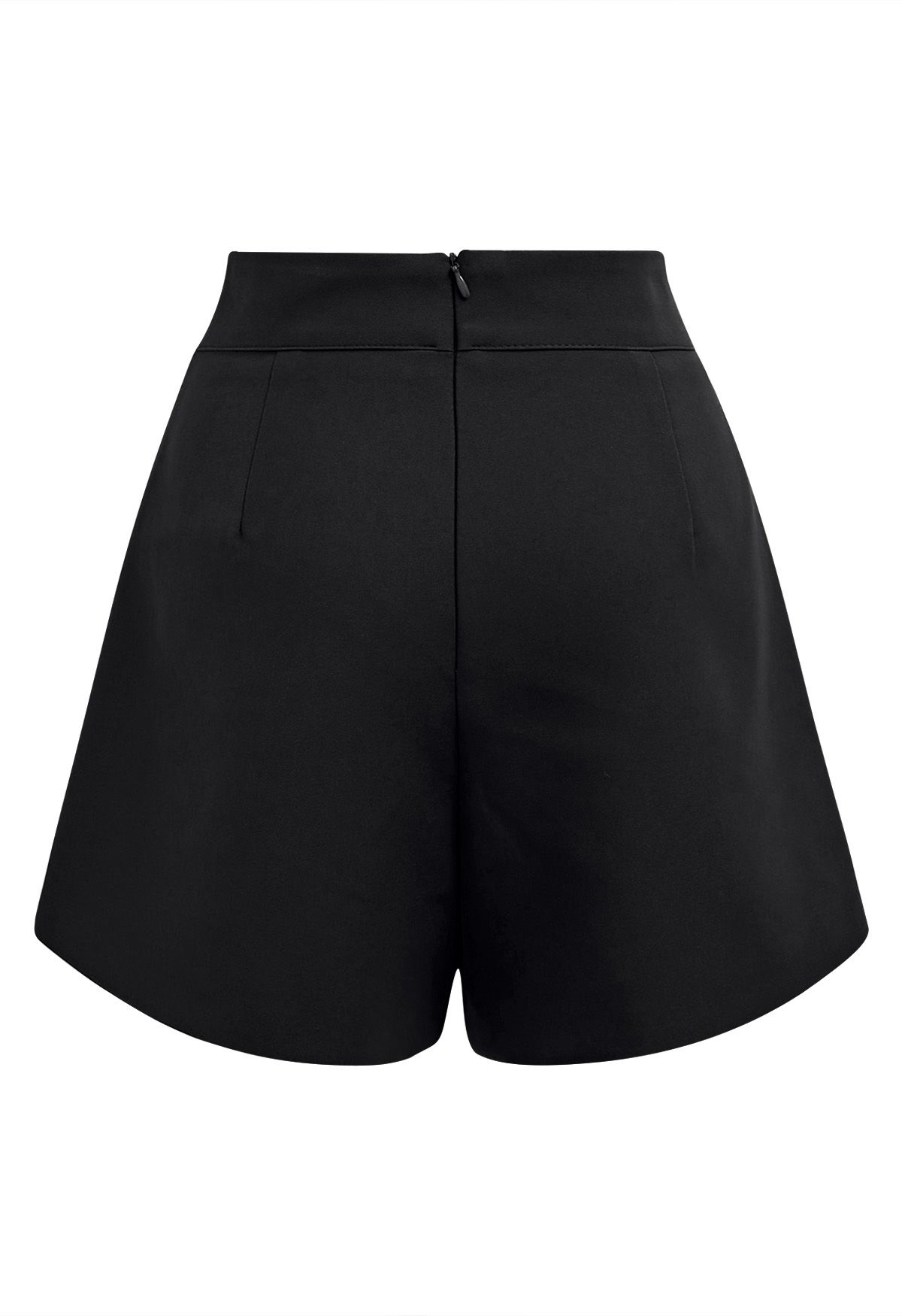 Urban Ease Golden Button Flap Shorts in Black