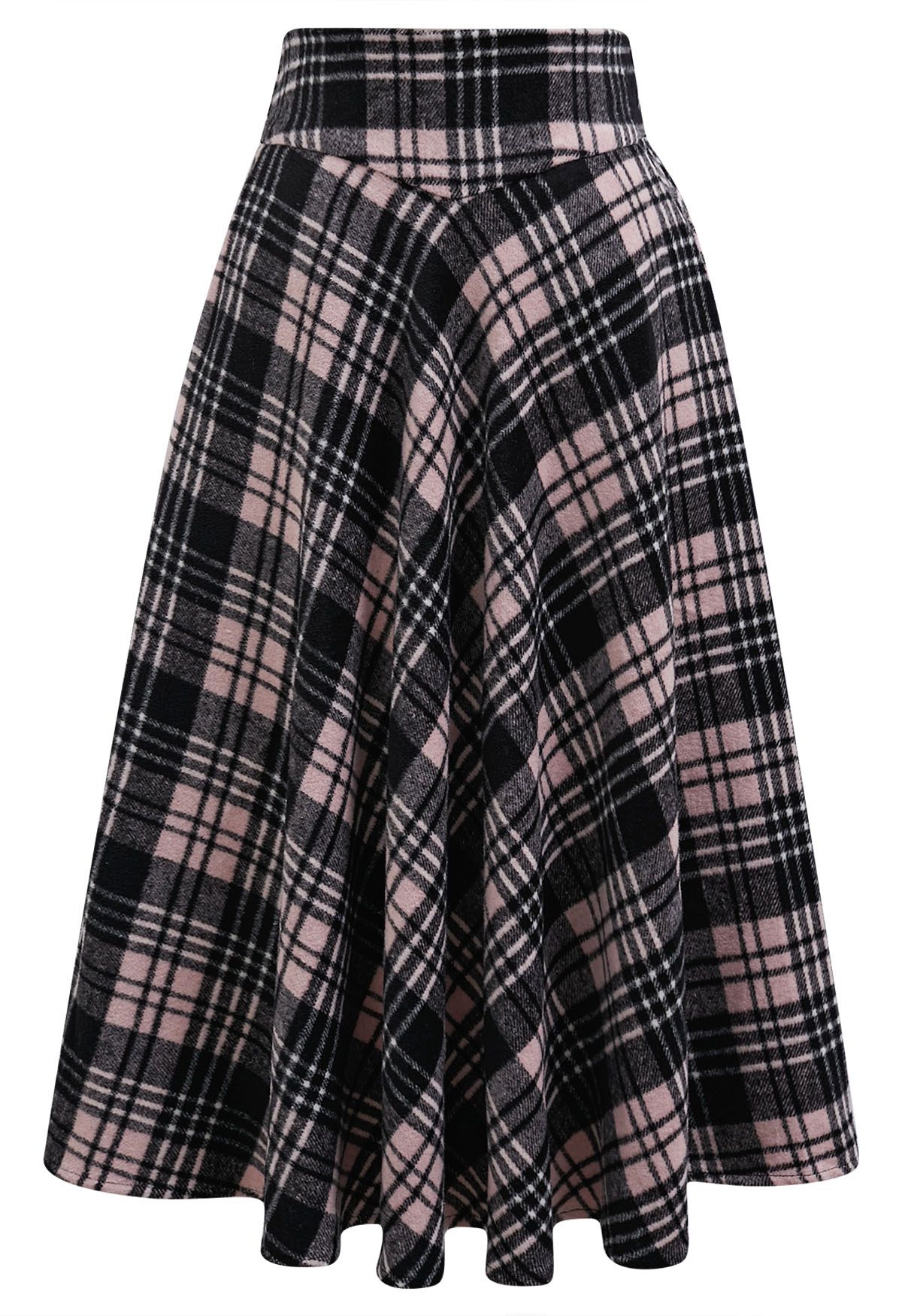 Pink plaid a line skirt hotsell