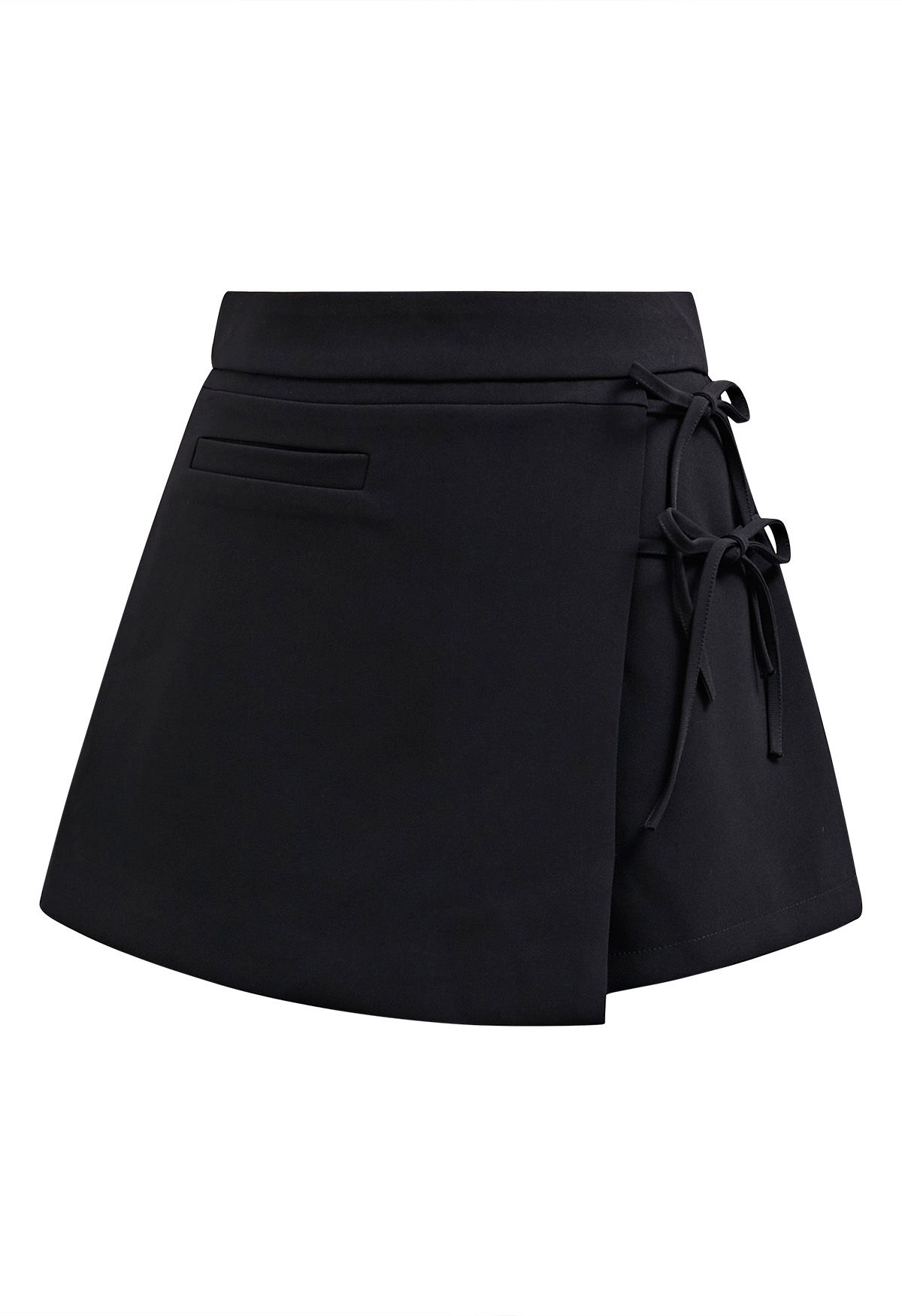 Self-Tie Bowknot Flap Mini Skorts