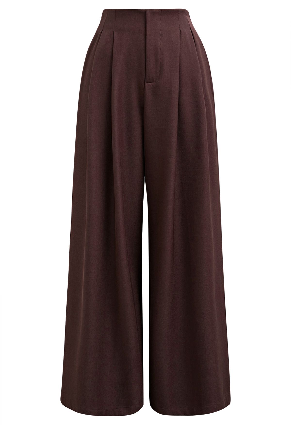 Allure in Motion Elastic Waist Pleats Palazzo Pants in Burgundy