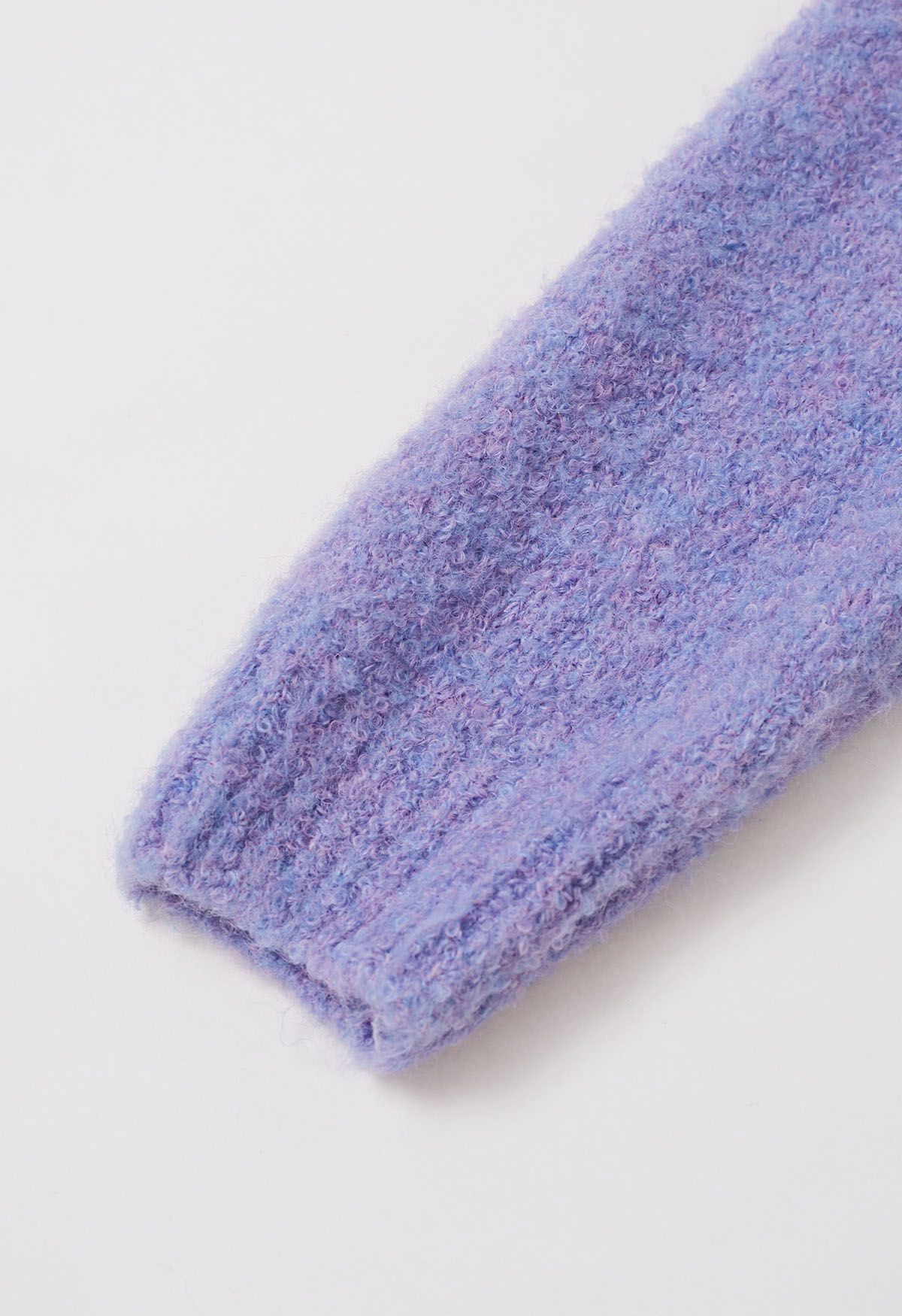 Ribbed Fuzzy Soft Knit Sweater in Purple