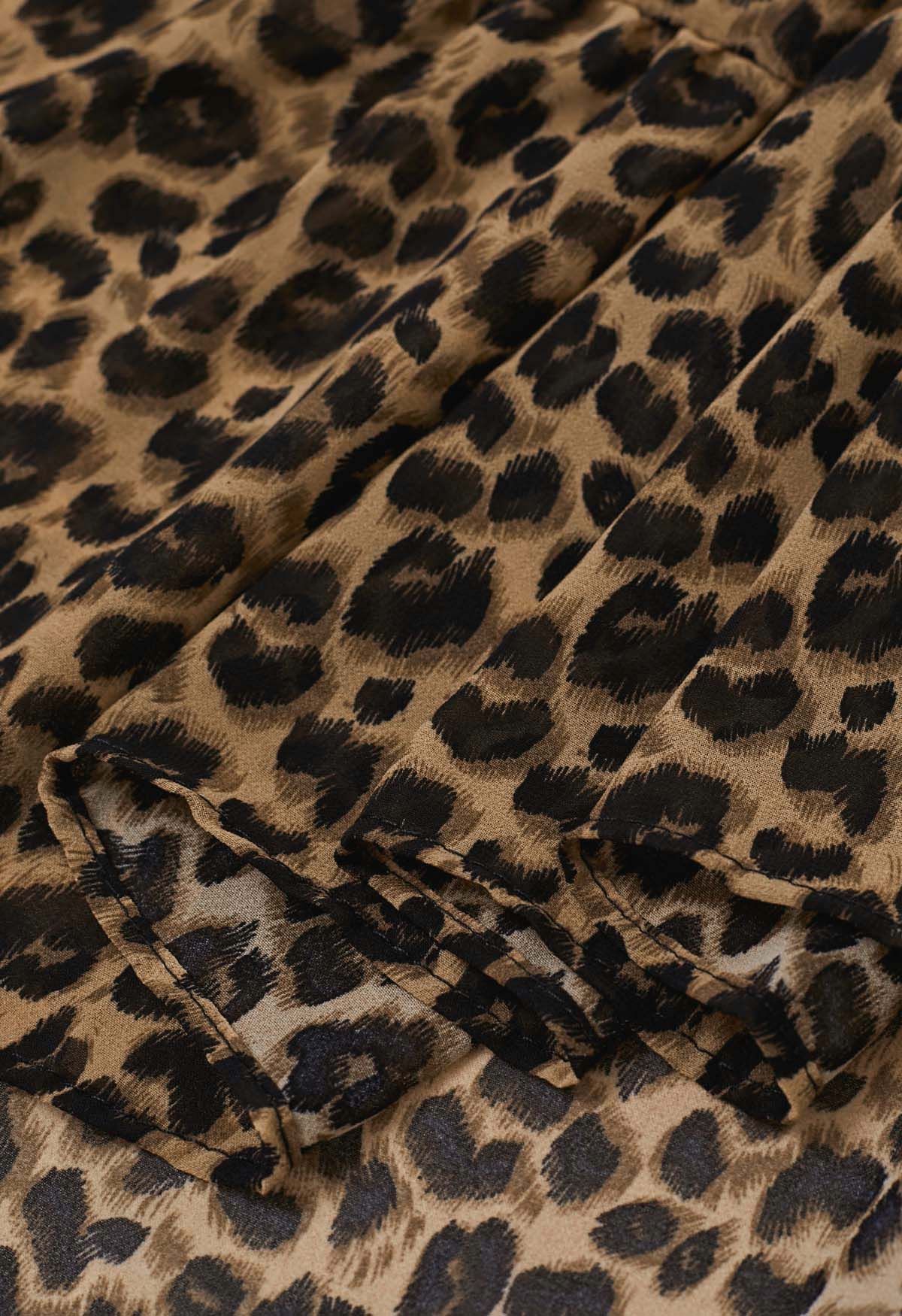 Wild Side Animal Print Chiffon Midi Skirt