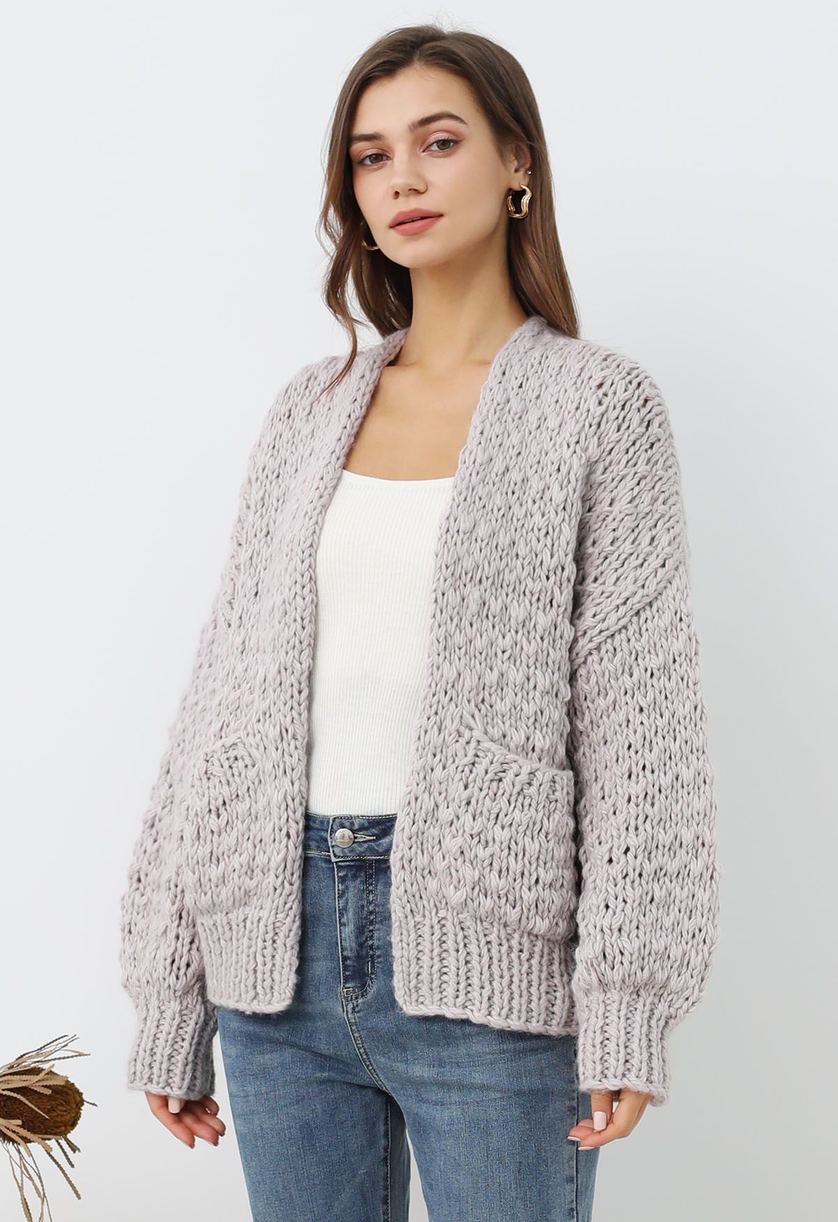 Pocket open cardigan hotsell