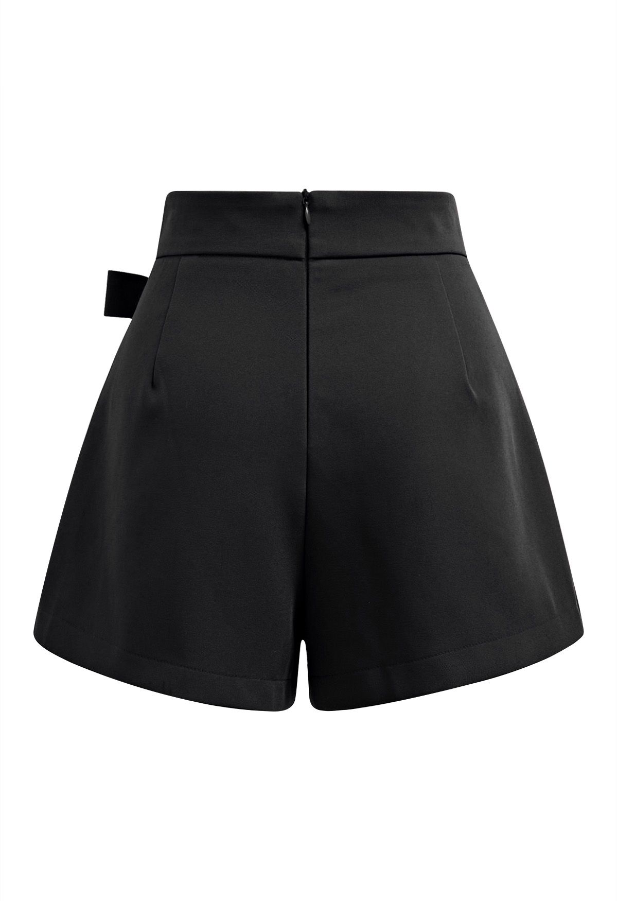 Statement Bowknot Flap Mini Skorts in Black