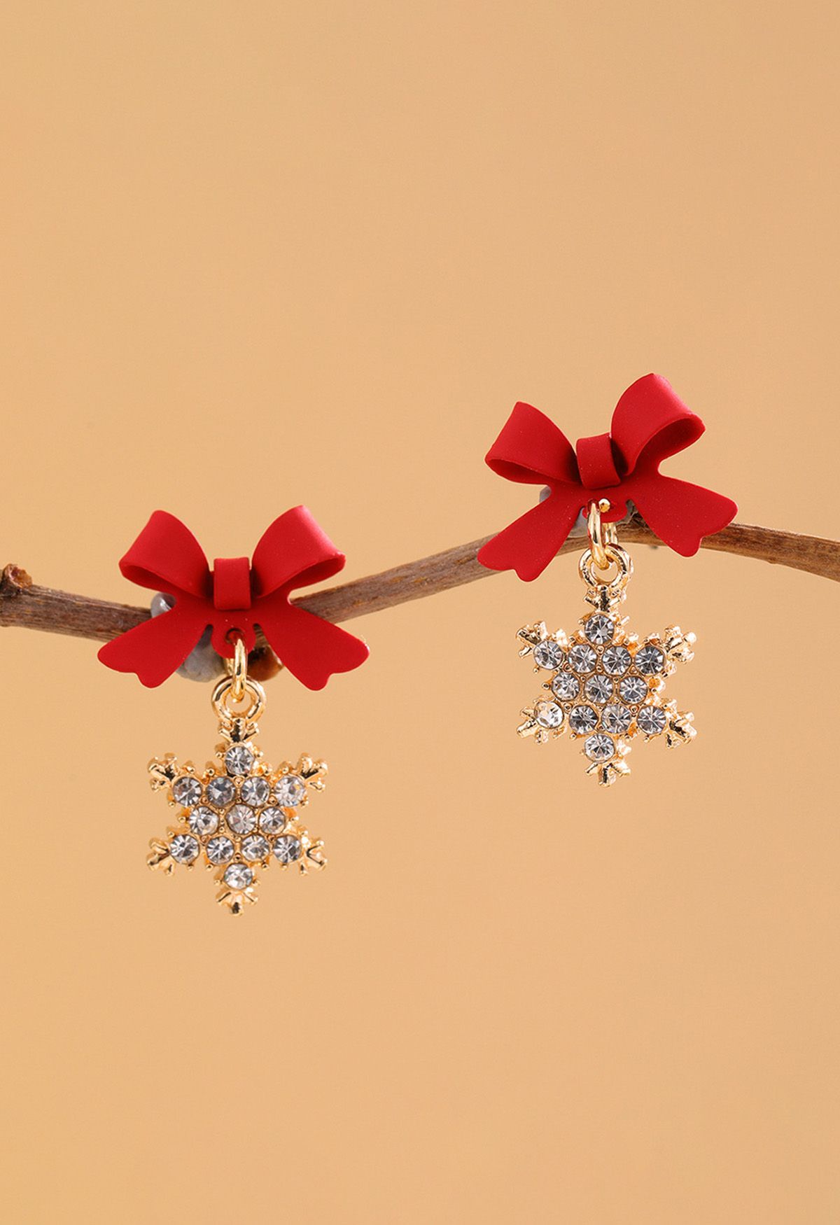 Festive Bowknot Snowflake Earrings