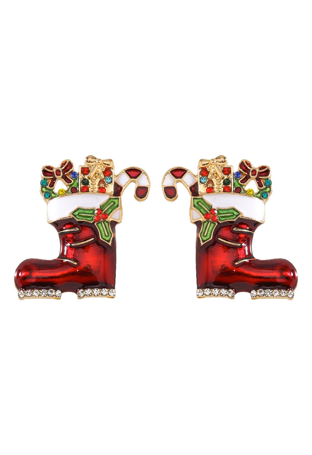 Festive Ornament Christmas Boot Earrings