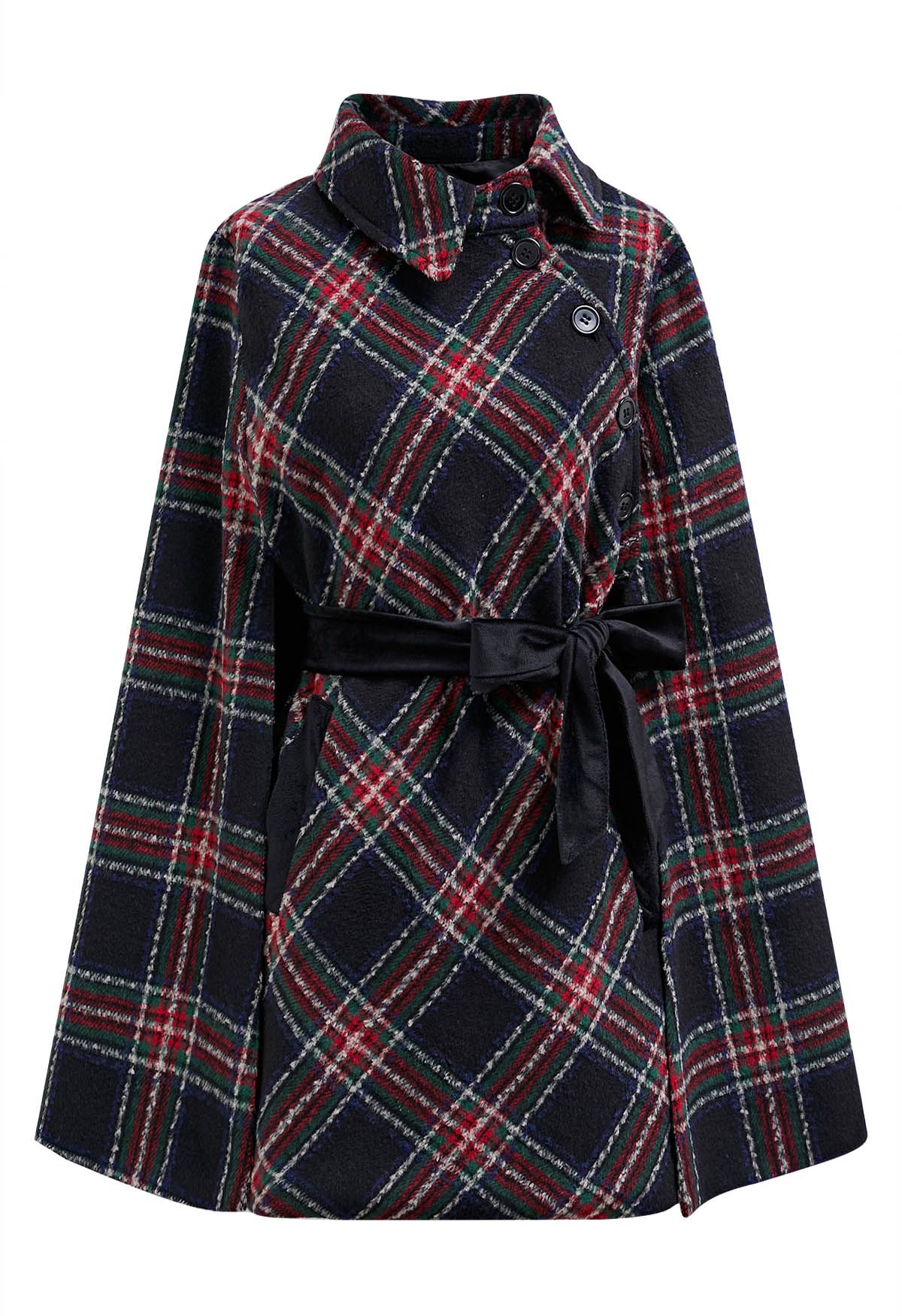 Plaid wrap jacket hotsell