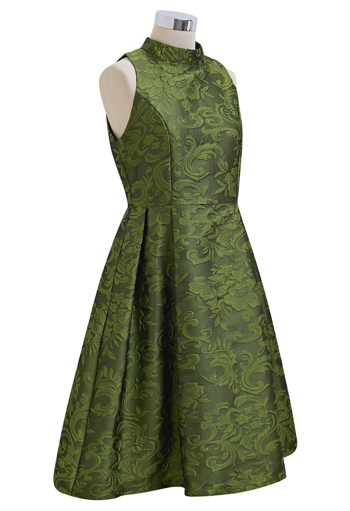 Splendid Floral Jacquard Sleeveless Dress in Green