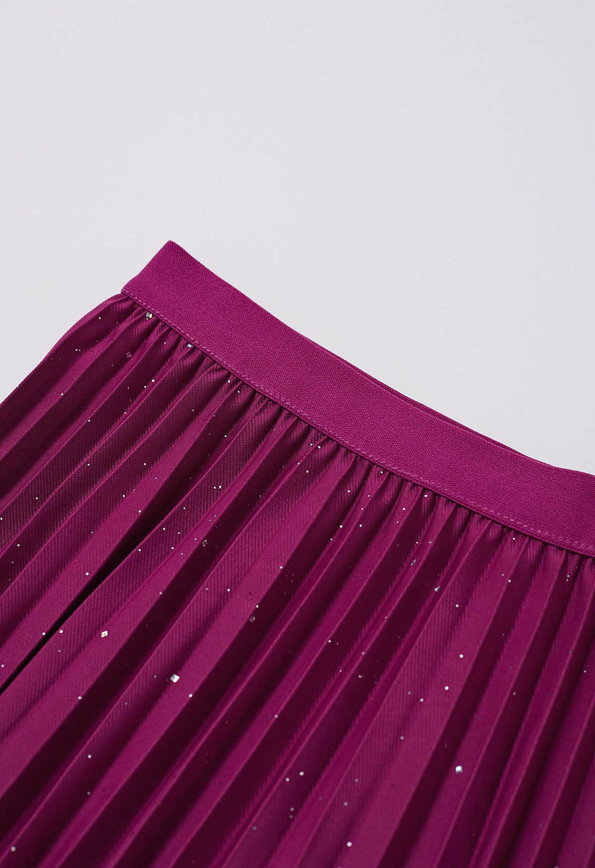 Twinkling Night Pleated Maxi Skirt in Magenta