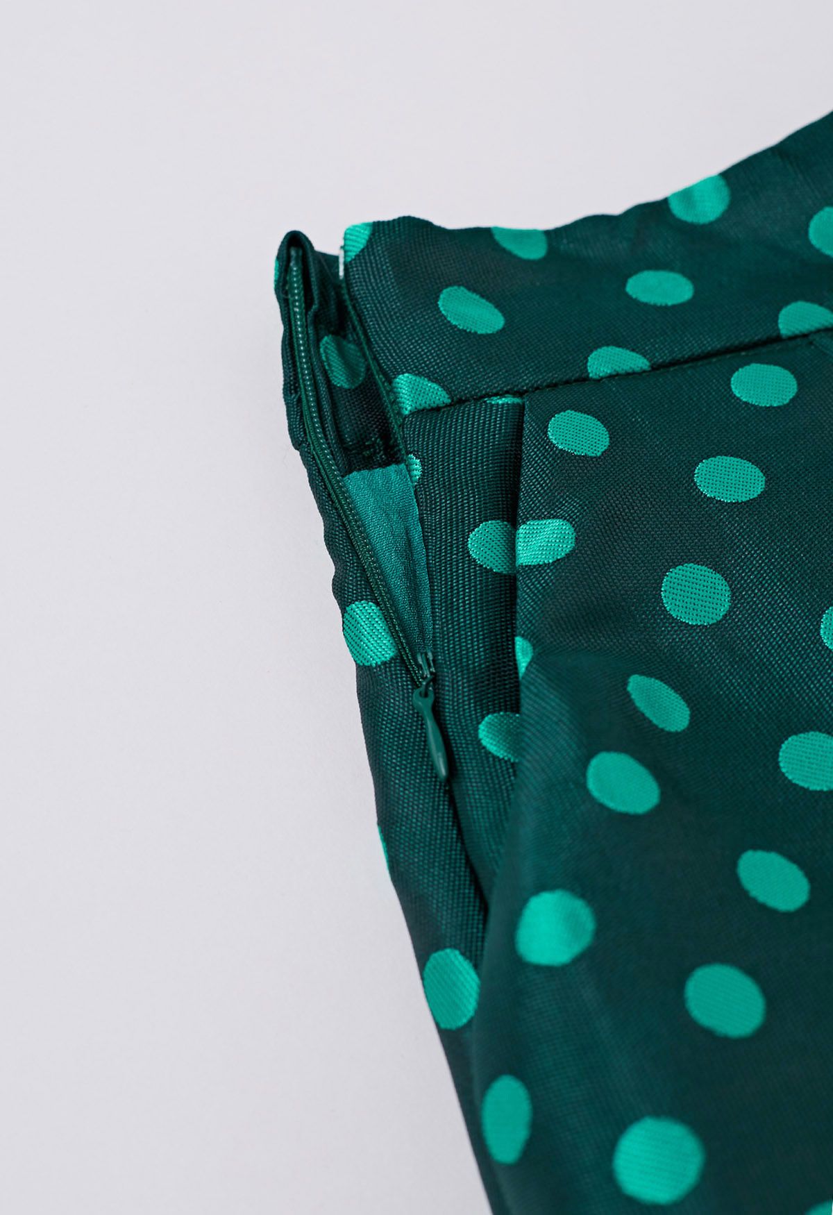 Polka Dot Printed Pleats A-Line Midi Skirt