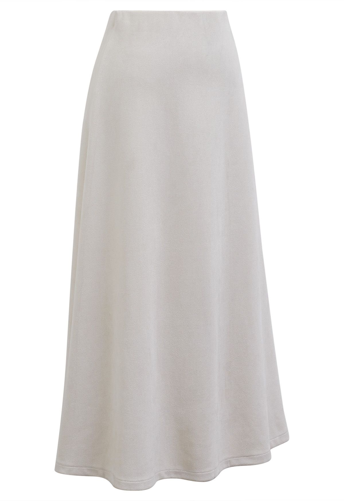 Minimalist Aesthetic A-Line Midi Skirt in Ivory