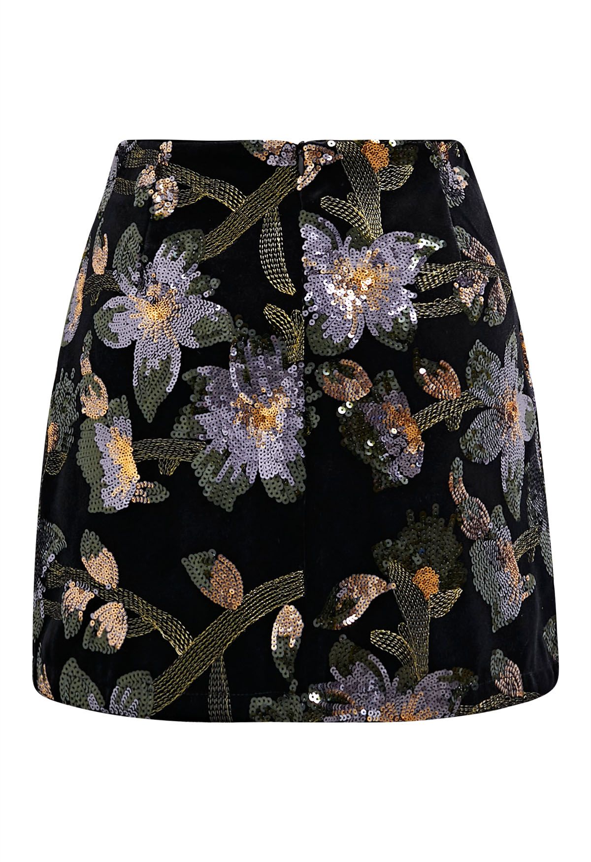 Midnight Bloom Sequin Mini Bud Skirt