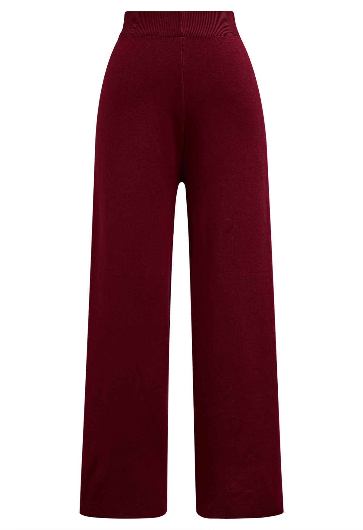 Heart Patch Knit Sweater and Pants Set in Burgundy