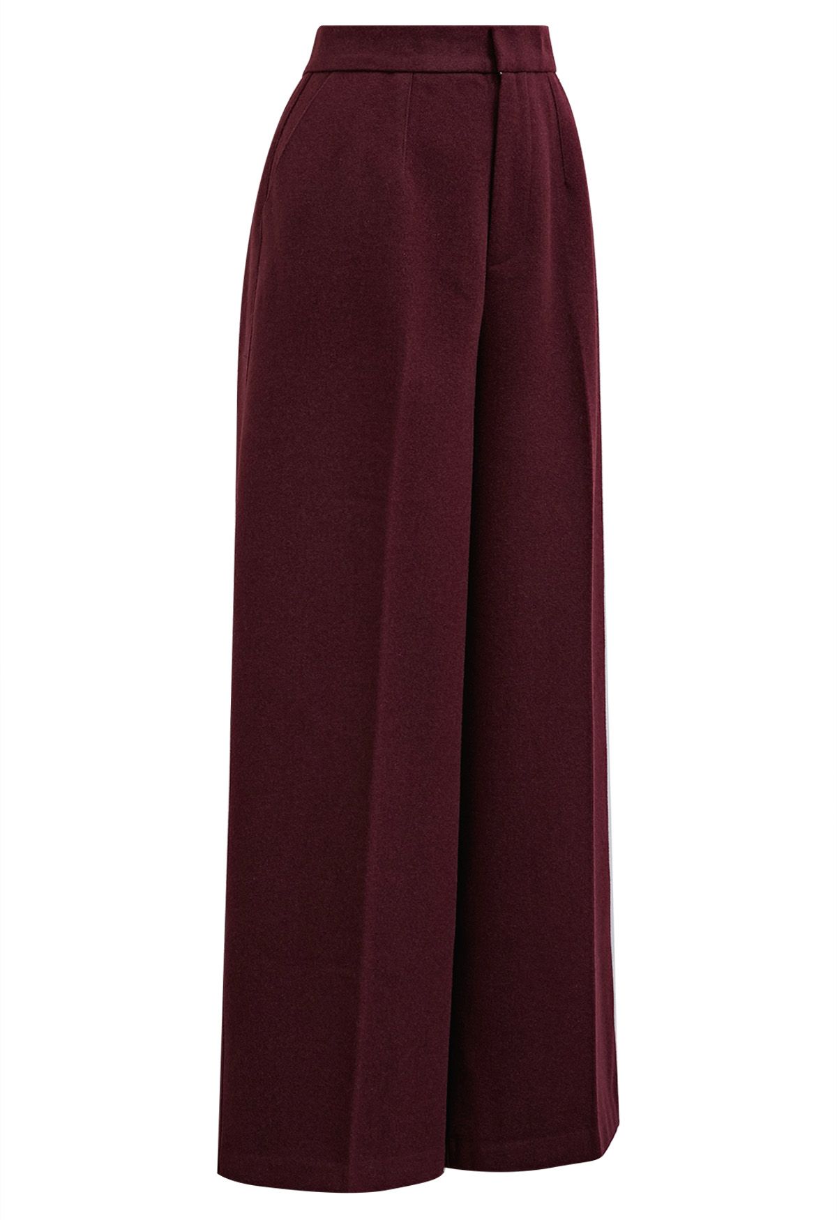 Dashing Side Pockets Palazzo Pants in Burgundy