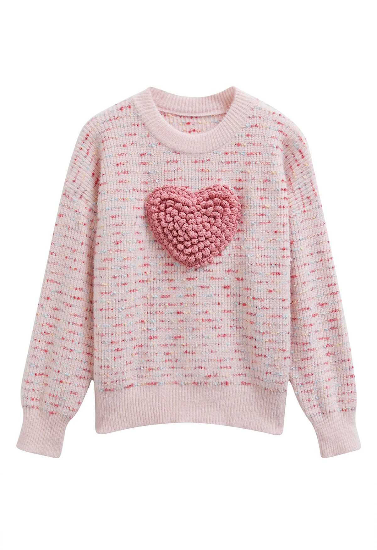 Blooming Heart Confetti Knit Sweater