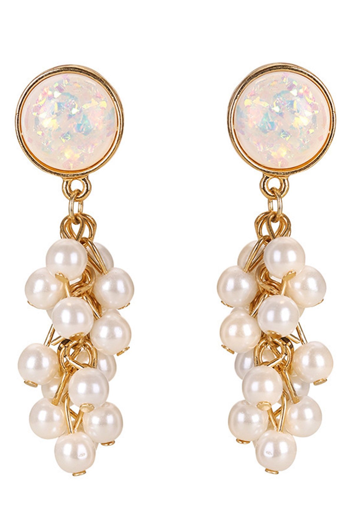 Grape Shape Shimmer Pearl Earrings