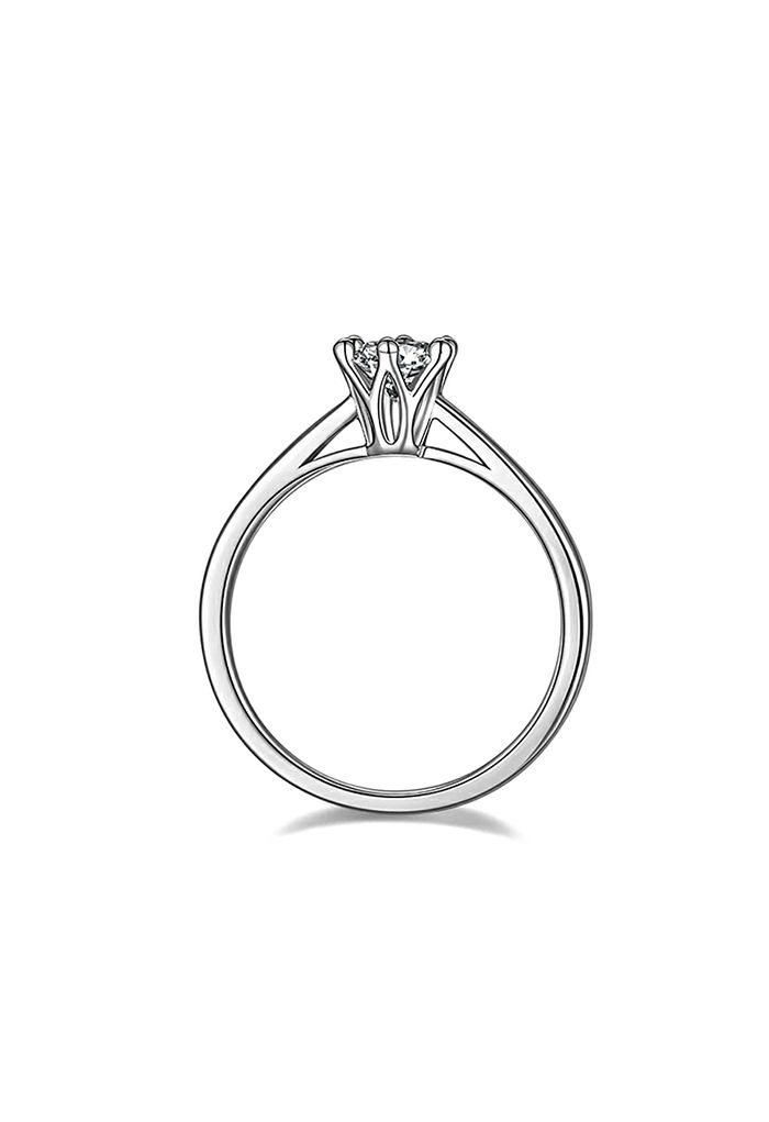 Smooth Moissanite Diamond Ring