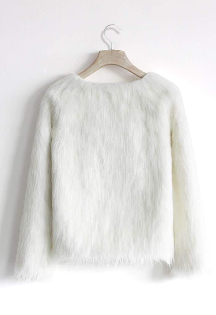 My Chic Faux Fur Coat in White