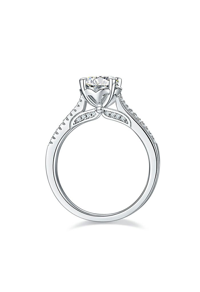 Diamond Trim Moissanite Diamond Ring