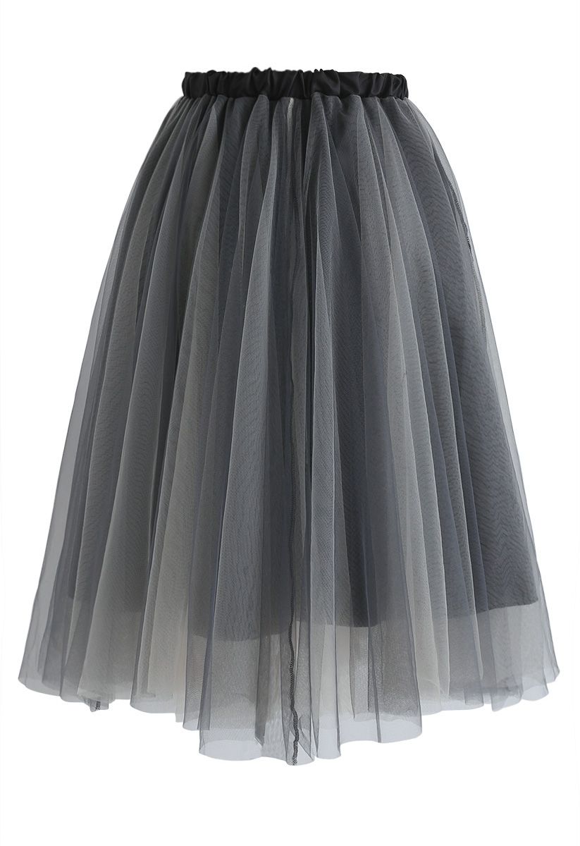 Amore Mesh Tulle Skirt in Smoke - Retro, Indie and Unique Fashion