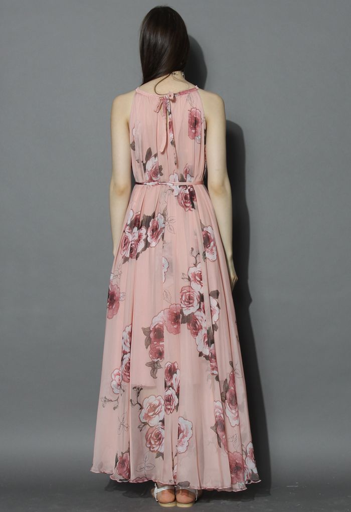 Pink Rose Panache Maxi Slip Dress