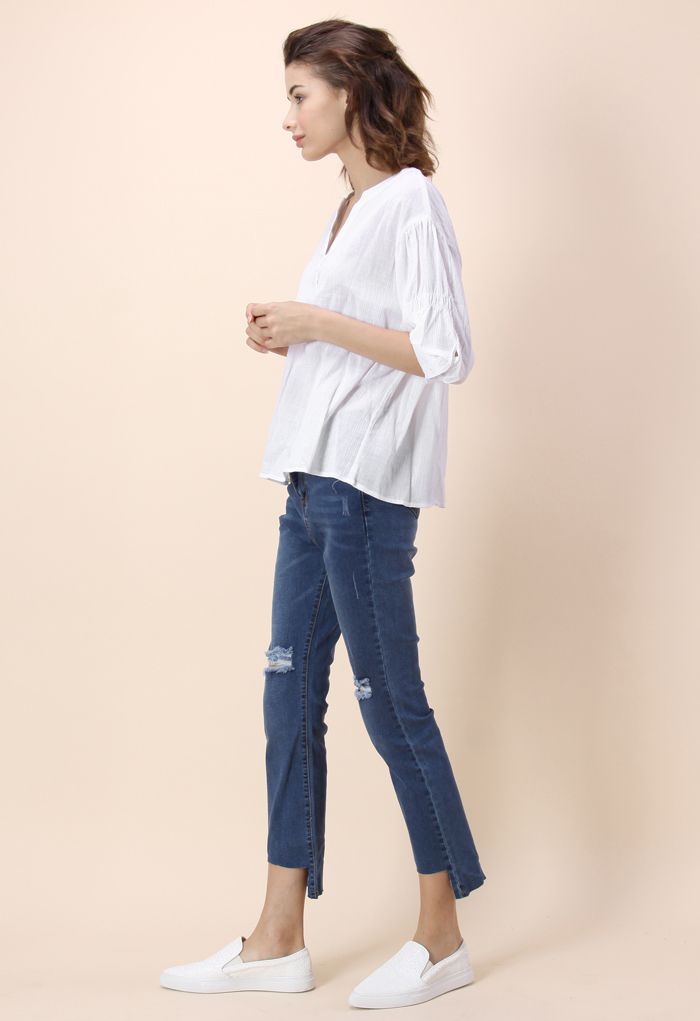 Effortless Chic Crepe top in White