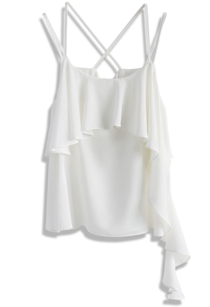 Layers of Falls Cami Top in White