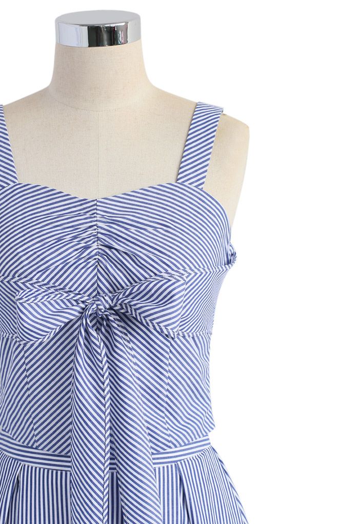 Sweet Breeze Top and Skirt Set in Blue Stripe