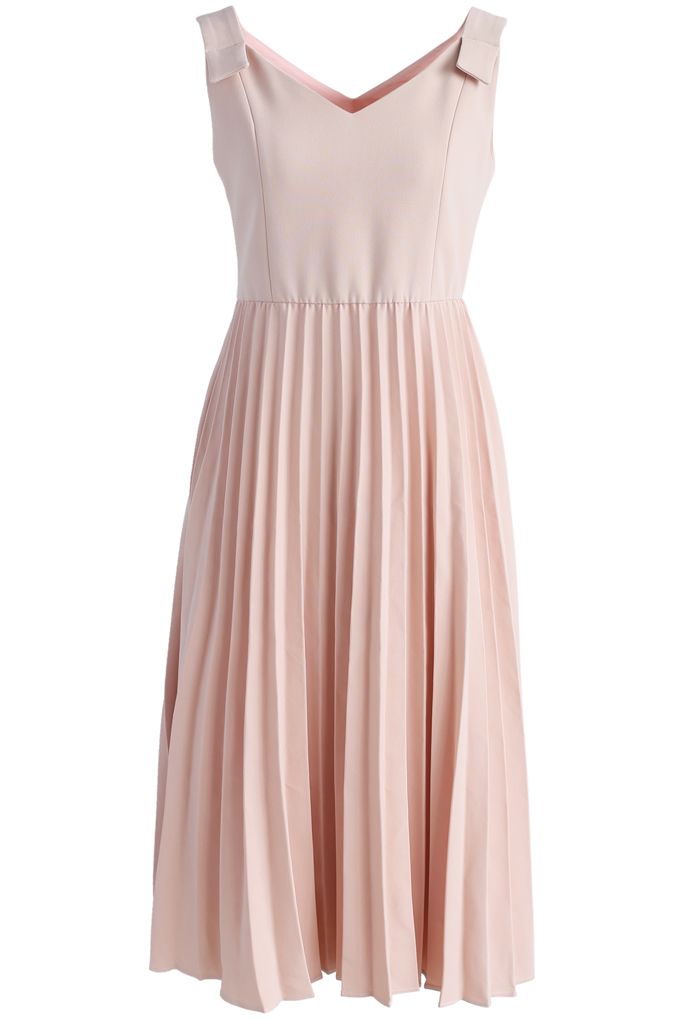 Felicity Comes Around Pleated Cami Dress in Pink 