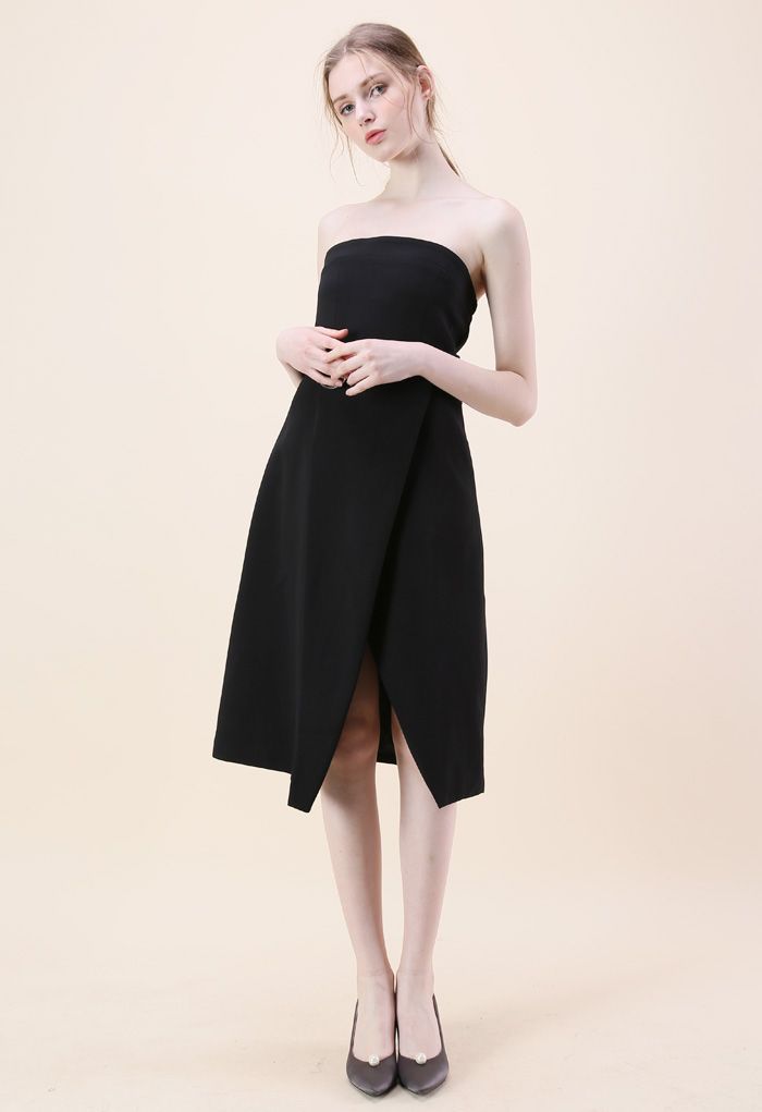 In Love with Classic Strapless Dress in Black