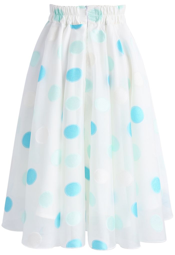 Refreshing Dots Organza A-line Skirt 