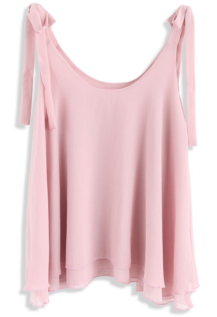 Feel the Breeze Cami Chiffon Top in Pink