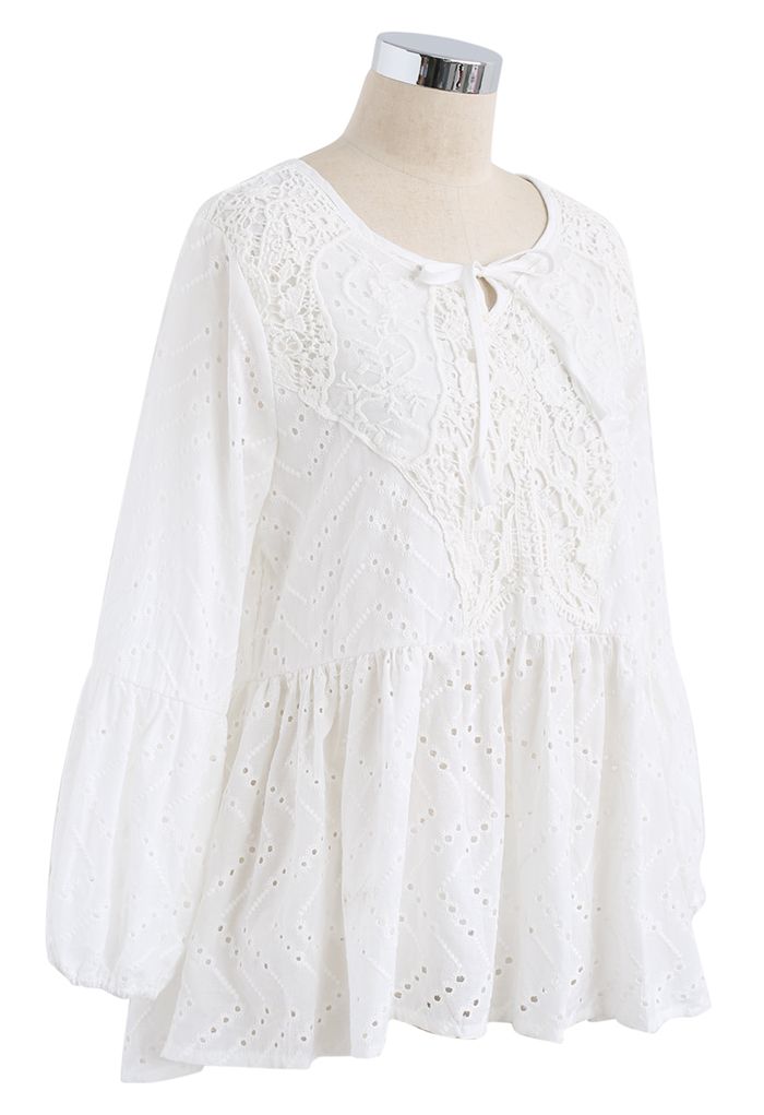 A Delicate Beginning Eyelet Dolly Top in White