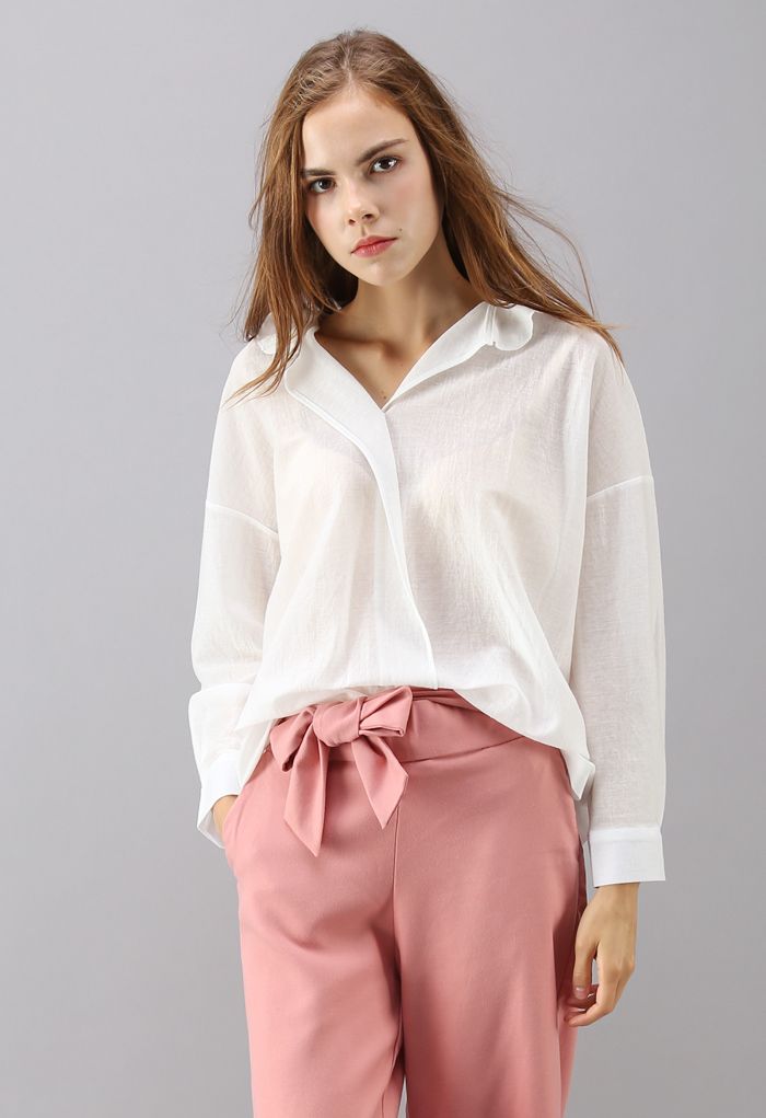 Pure Mind Smock Top in White