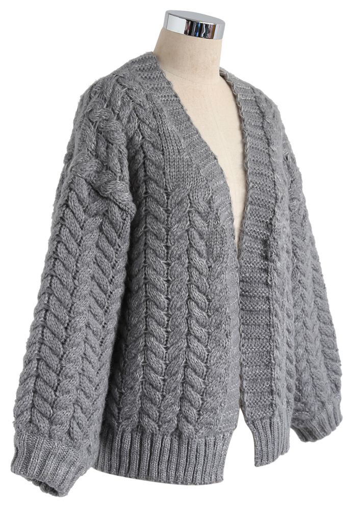 Nice to Knit You Chunky Cardigan in Grey - Retro, Indie and Unique Fashion