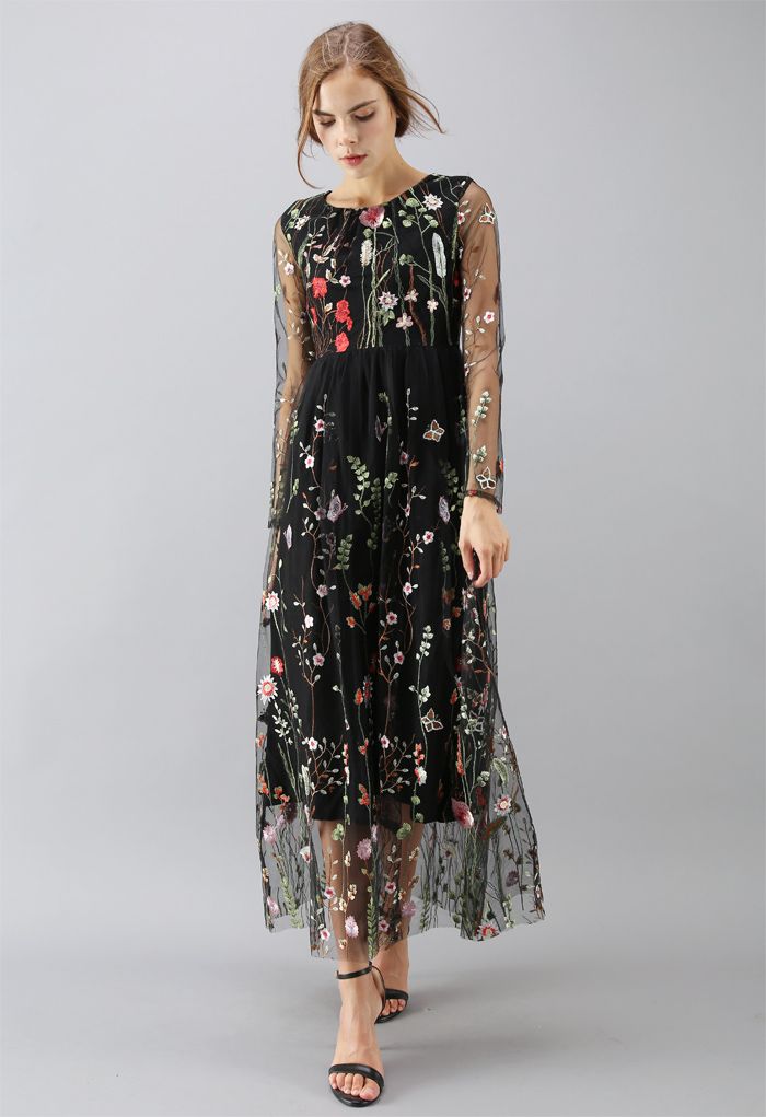 Embroidered Mesh Gown Discount Sale, UP ...