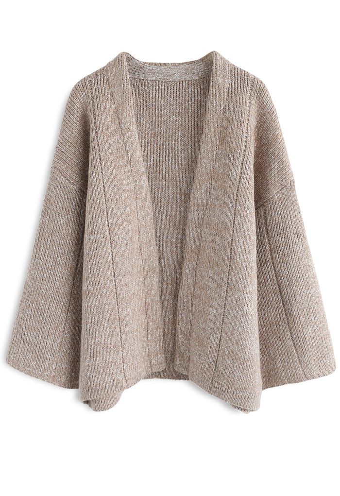 Comfortable Free Time Knit Cardigan in Sand