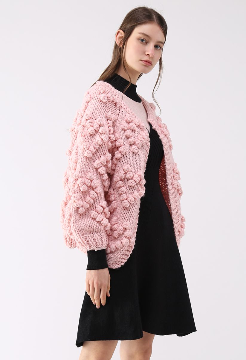 Knit Your Love Cardigan in Pink