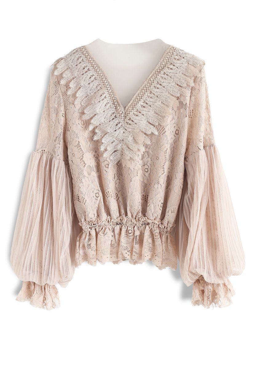 Only for You Mesh Lace Top in Blush Pink