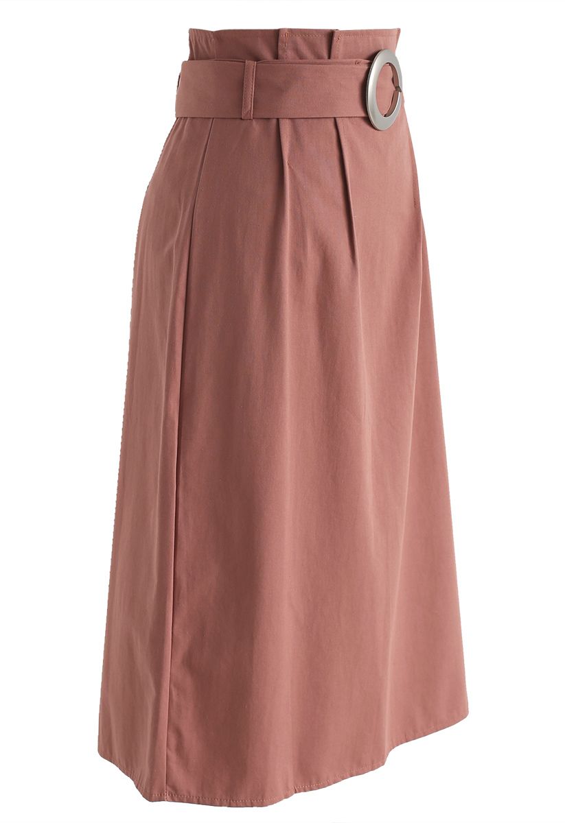 Elegant Poise Pencil Skirt in Caramel