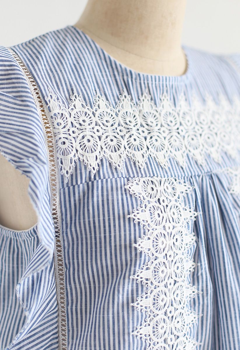 Crochet Reverie Sleeveless Top in Stripe