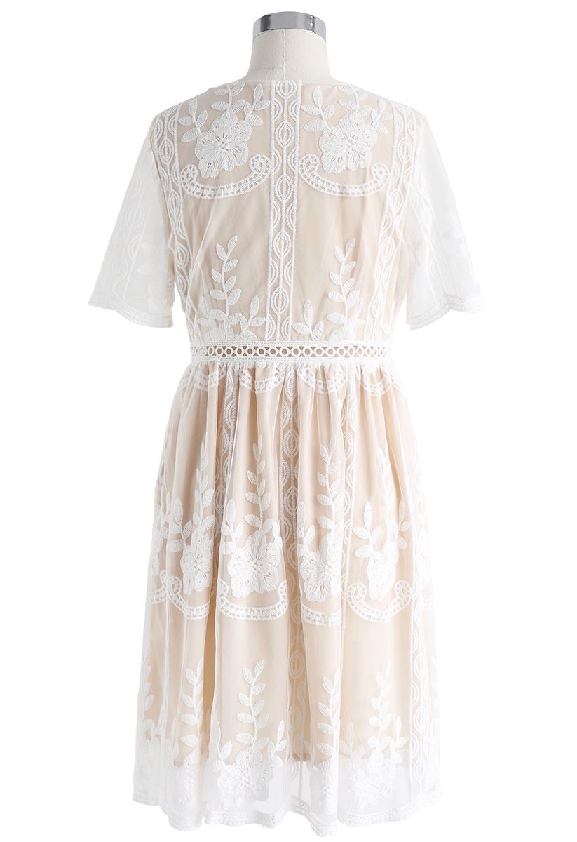 Sweet Dreams Floral Embroidered Mesh Dress