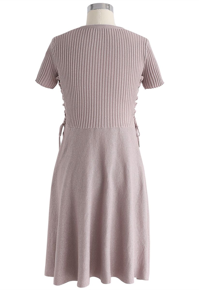 Shine Your Light Knit Dress in Nude Pink