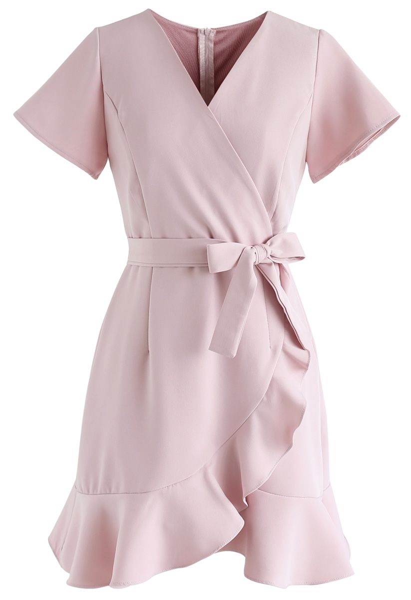 Simplify the Life Ruffle Dress in Dusty Pink