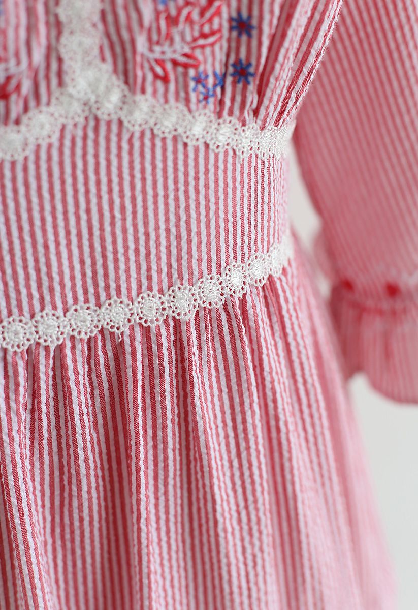 Garden Dweller V-Neck Stripe Dolly Dress