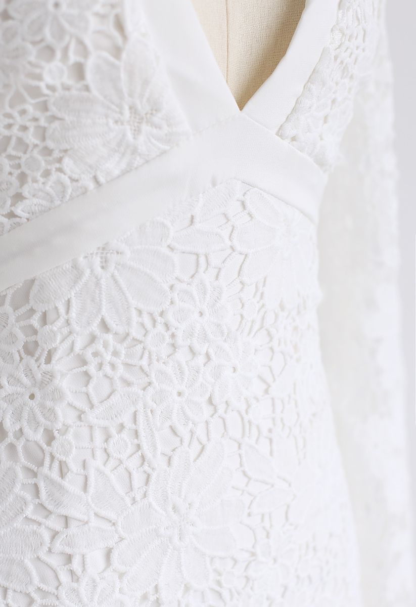 Love To Be Crochet Shift Dress in White
