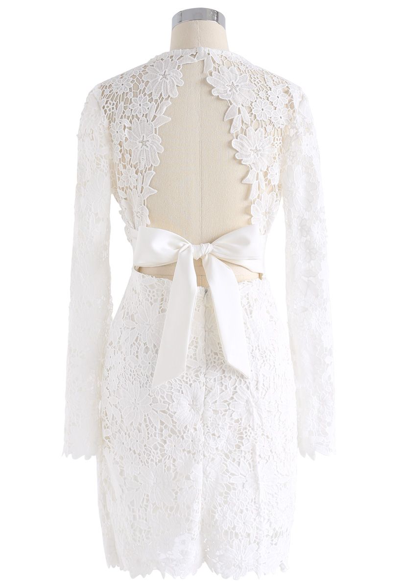 Love To Be Crochet Shift Dress in White