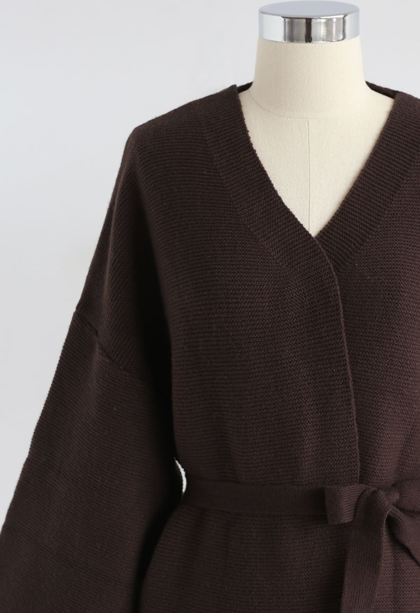 The Lazy Morning Knit Cardigan in Brown
