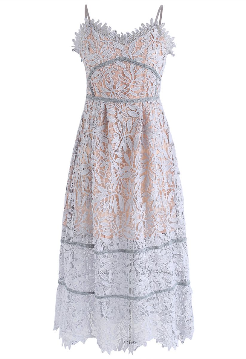 Song For Floral Crochet Cami Dress in Lavender